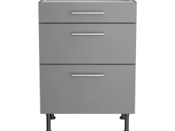 Optifit Küchen-Unterschrank mit 3 Auszügen Mats825 60cmx87cmx58,4cm Basaltgrau