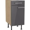 Optifit Küchen-Unterschrank Jonte984 40 cm x 87 cm x 58,4 cm Anthrazit-Wildeiche