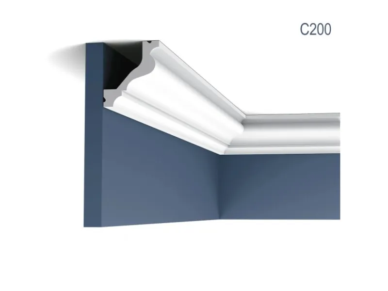 ORAC DECOR C200 LUXXUS Decken Eckleiste Profilleiste Zierleiste Stuckleiste 2 m 200 cm x 6,5 cm x 5,7 cm Weiß