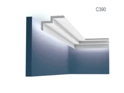 ORAC DECOR C390 MODERN STEPS Eckleiste Zierleiste Indirekte Beleuchtung 2 m 200 cm x 6 cm x 10 cm Weiß