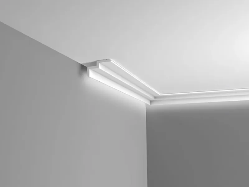 ORAC DECOR C390 MODERN STEPS Eckleiste Zierleiste Indirekte Beleuchtung 2 m 200 cm x 6 cm x 10 cm Weiß
