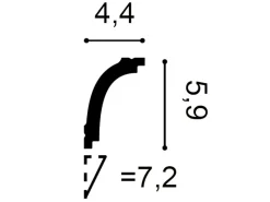 ORAC DECOR CB523N BASIXX Stuck Dekor Zierprofil Zier-Eck-Wand-Decken-Leiste 2 m 200 cm x 5,9 cm x 4,4 cm Weiß