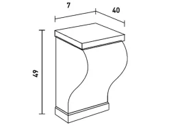 New ORAC DECOR GB02 XTERIO Wandhalter für Vordach Fassadenkonsole Zierlement, 7 cm x 49 cm x 40 cm Weiß