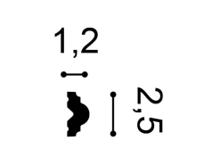 Clearance ORAC DECOR PX103 AXXENT Profilleiste Zierleiste Wand-Dekor-Fries-Leiste 2 m 200 cm x 2,5 cm x 1,2 cm Weiß