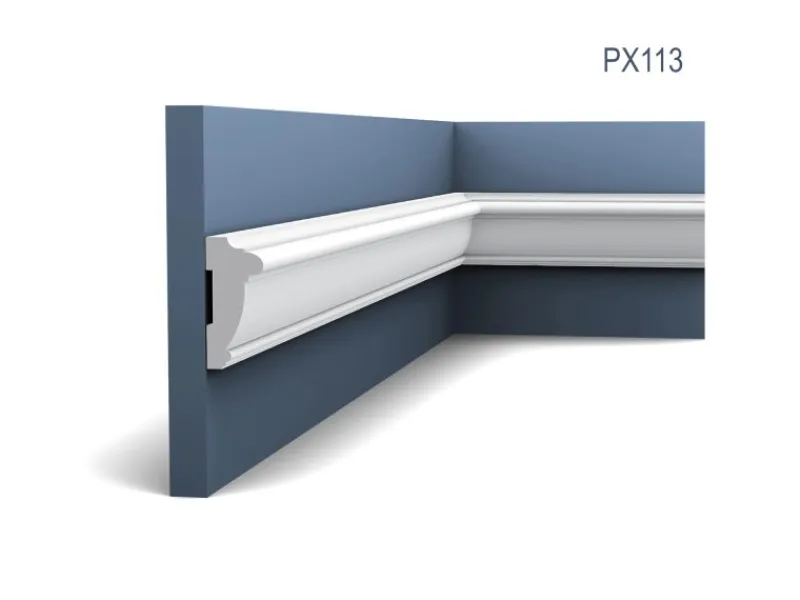 ORAC DECOR PX113 AXXENT Profilleiste Zierleiste Wand-Dekor-Fries-Leiste 2 m 200 cm x 6 cm x 2,7 cm Weiß