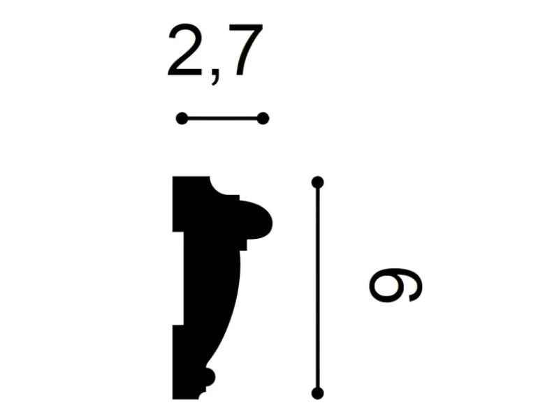 ORAC DECOR PX113 AXXENT Profilleiste Zierleiste Wand-Dekor-Fries-Leiste 2 m 200 cm x 6 cm x 2,7 cm Weiß