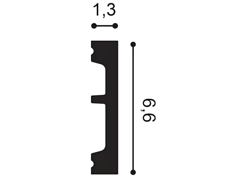 ORAC DECOR SX157 AXXENT SQUARE Sockelleiste Wandleiste Zierleiste 2 m 200 cm x 1,3 cm x 6,6 cm Weiß