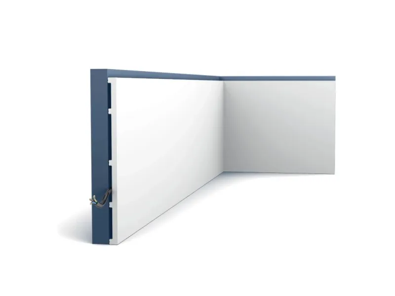 ORAC DECOR SX207 MODERN SQUARE Sockelleiste Zierleiste Wandpaneel Wandleiste 2 m Weiß