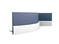 ORAC DECOR SX183F AXXENT CASCADE Flexible Sockelleiste Wandleiste Zierleiste 2 m 200 cm x 1,3 cm x 7,5 cm Weiß
