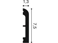 ORAC DECOR SX183F AXXENT CASCADE Flexible Sockelleiste Wandleiste Zierleiste 2 m 200 cm x 1,3 cm x 7,5 cm Weiß