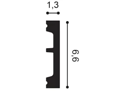 Outlet ORAC DECOR SX157F AXXENT SQUARE Flexible Sockelleiste Wandleiste Zierleiste 2 m 200 cm x 1,3 cm x 6,6 cm Weiß