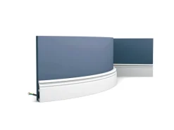 ORAC DECOR SX195F LUXXUS HAMBURG Flexible Sockelleiste Zierleiste 2 m 200 cm x 1,9 cm x 8 cm Weiß