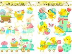 Ostern-Fensterbild 2-fach sortiert 30 cm x 41,5 cm Bunt