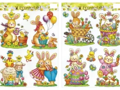 Ostern-Fensterbild mit Glitter 2-fach sortiert Bunt