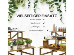 Outsunny Pflanzenregal Tannenholz Verkohlt L120 x B80 x H80cm