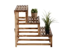 Hot Outsunny Pflanzenregal Tannenholz Verkohlt L80 x B80 x H78cm