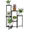 Outsunny Pflanzenständer Metall Schwarz 60L x 40B x 80H cm