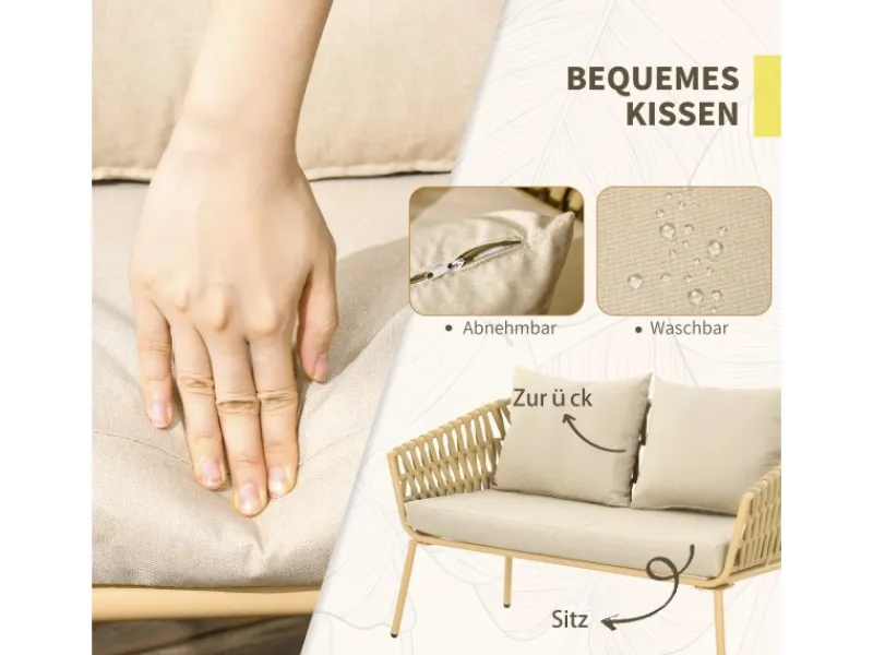 Clearance Outsunny 4 Tlg. Gartenmöbel-Set mit Kissen für Garten Terrasse