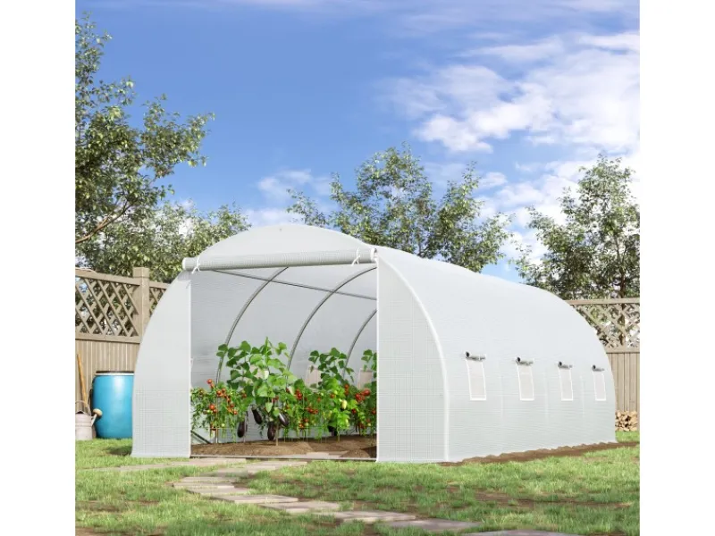 Outsunny Foliengewächshaus Pflanzenhaus 595 x 300 x 200 cm