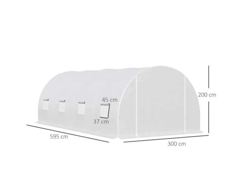 Outsunny Foliengewächshaus Pflanzenhaus 595 x 300 x 200 cm