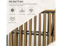 Best Outsunny Gartenmöbel-Set 3-tlg. inkl. Couchtisch 2 Stühle