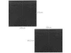 Outsunny Kaminholzregal Abdeckung Brennholzregalabdeckung Polyester Schwarz