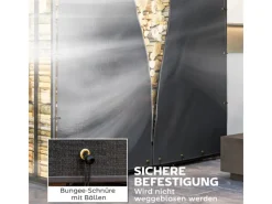Outsunny Kaminholzregal Abdeckung Brennholzregalabdeckung Polyester Schwarz