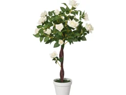 Outsunny Künstliche Pflanzen Kunststoff Stoff Weiß 18L x 18B x 90H cm