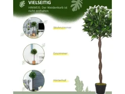 Hot Outsunny Künstliche Pflanze Kunststoff Zement Ø16 x 120H cm