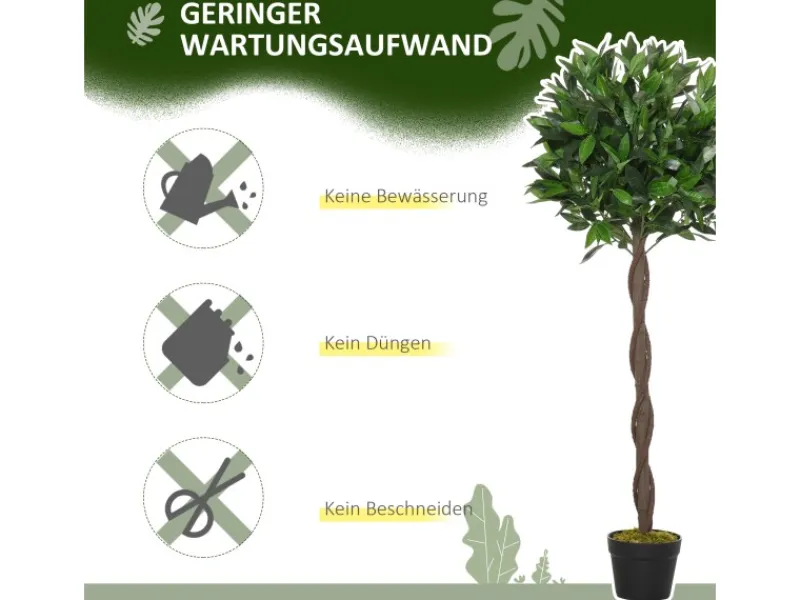 Hot Outsunny Künstliche Pflanze Kunststoff Zement Ø16 x 120H cm