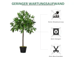 Discount Outsunny Künstliche Pflanze Kunststoff Zement Ø16 x 90H cm