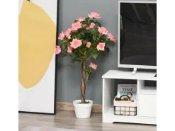 Hot Outsunny Künstliche Rosenpflanzen im Zementtopf 90 cm