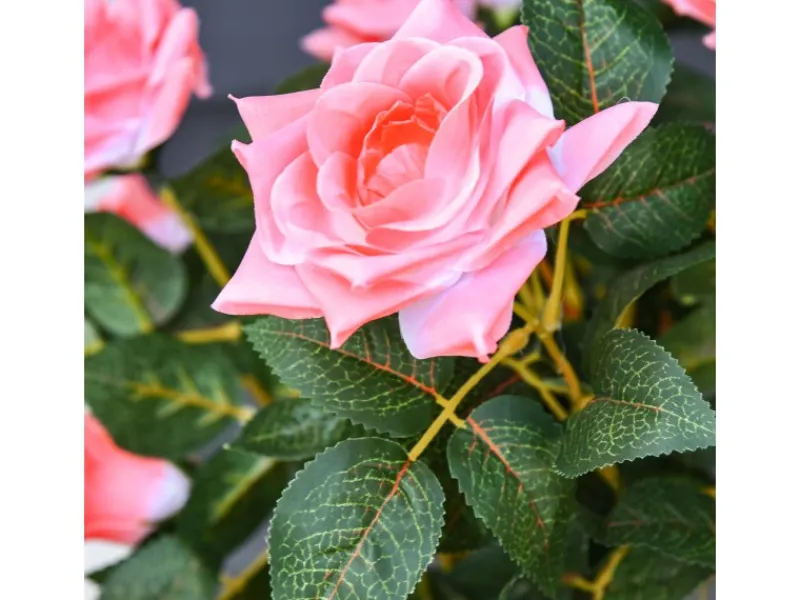 Hot Outsunny Künstliche Rosenpflanzen im Zementtopf 90 cm