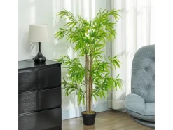 Outsunny Künstlicher Bambus Kunststoff Zement Ø17 x 150H cm