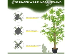 Outsunny Künstlicher Bambus Kunststoff Zement Ø17 x 150H cm