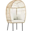 Clearance Outsunny Rattansessel Stahl PE-Rattan 95L x 80B x 155H cm Beige