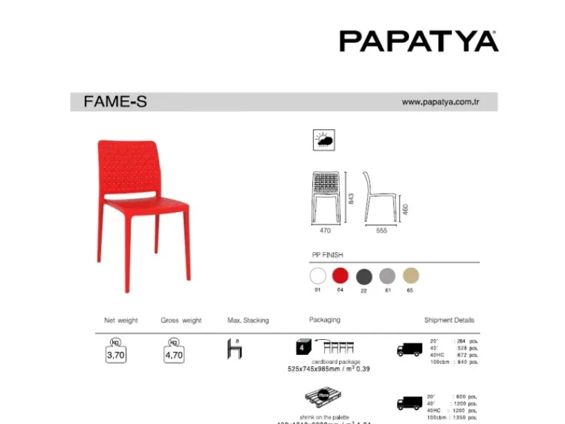 Sale PAPATYA Stuhl Fame-S Stuhl Graubraun 61 Dunkelbraun