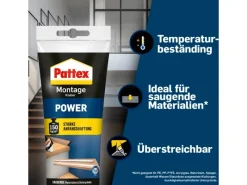 Pattex Baukleber Montagekleber Power Tube starke Anfangshaftung 250 g