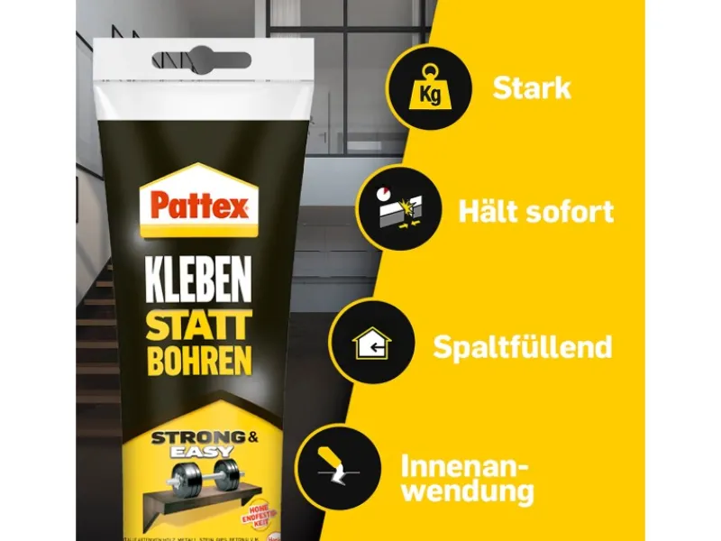 Pattex Montagekleber Kleben statt Bohren Kraftkleber weiß 250g Tube