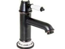 PaulGurkes Schwarze Retro Waschtischarmatur Einhandmischer Bordüre Nostalgie Wasserhahn