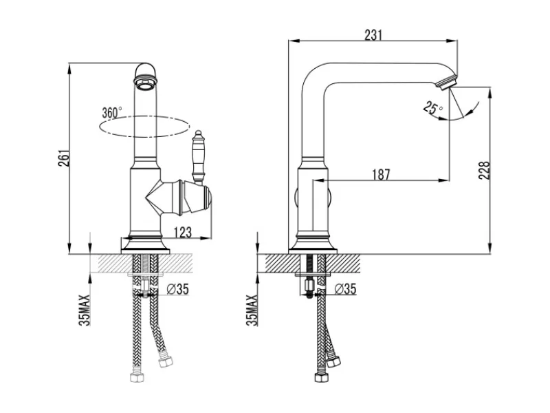 Hot PaulGurkes Waschtischarmatur Retro Küchenarmatur Nostalgie Wasserhahn II