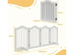 PawHut Absperrgitter mit 2 Stützfüßen und 4 Paneelen