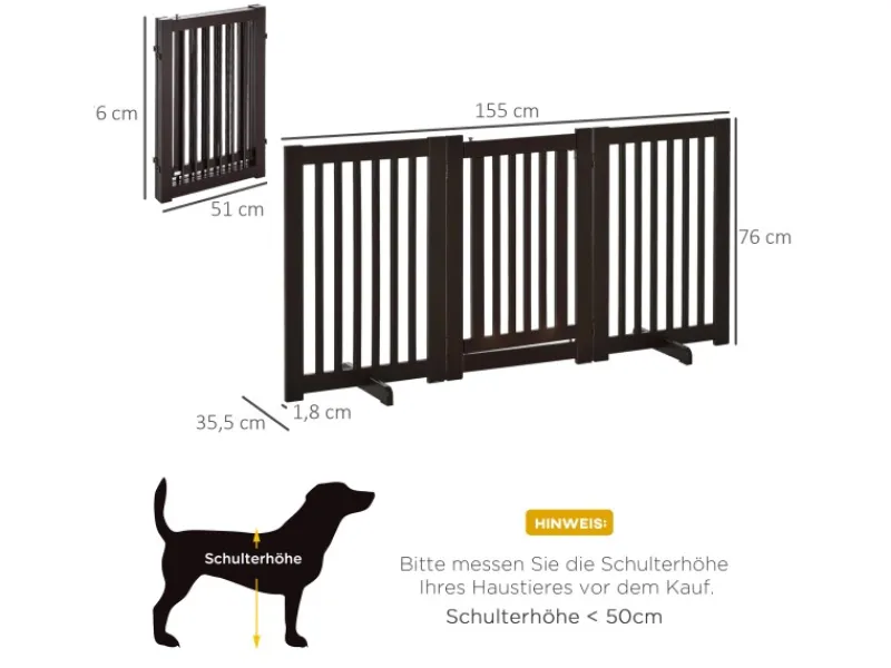 Hot PawHut Absperrgitter Verstellbar Klappbar 155 x 1 5 x 76 cm