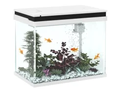 PawHut Aquarium Filtersystem Glas ABS Weiß 48L x 30B x 41H cm
