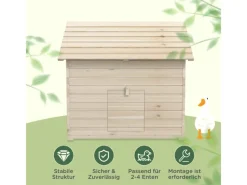 New PawHut Entenhaus Tannenholz Naturholz 100L x 82,5B x 91H cm