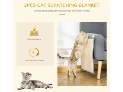 PawHut 2er Kratzmatte Sisal Sessel Couch Katzenkratzmatte