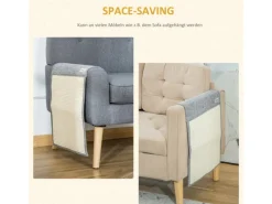 PawHut 2er Kratzmatte Sisal Sessel Couch Katzenkratzmatte