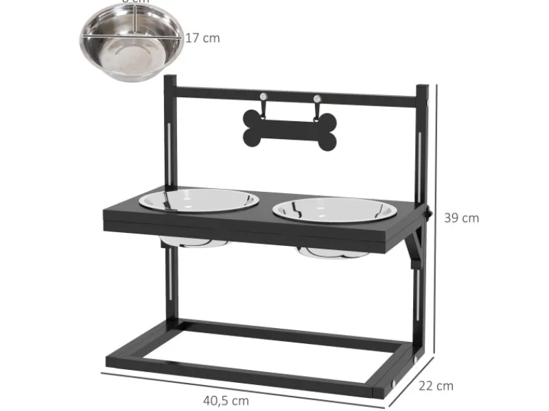 New PawHut Erhöhtes Futterstation mit 0,9L Futterschale