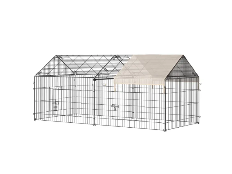 Clearance PawHut Freigehege Laufgitter mit Abdeckung