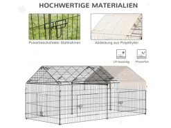 Clearance PawHut Freigehege Laufgitter mit Abdeckung